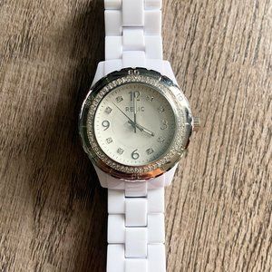 RELIC Women's Watch, Silver White Crystal Accents, Link Band, BRAND NEW